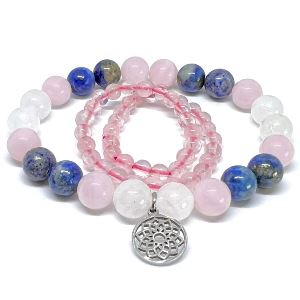 Minerální náramky lapis lazuli, růženín, jadeit - JEZERO DUO